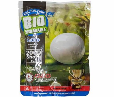 G&G GRAY BIO-DEGRADABLE BBs 6MM .33g 2000PC