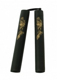 NUNCHAKU NINJA 12" STRING FOAM PADDED 0685BK