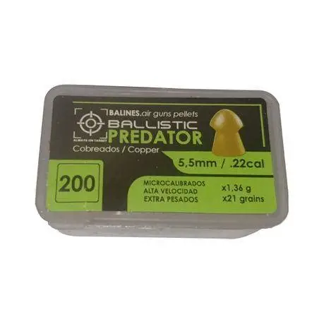 BALLISTIC AIRGUN PELLETS PREDATOR 5.5MM 200PC 21gr